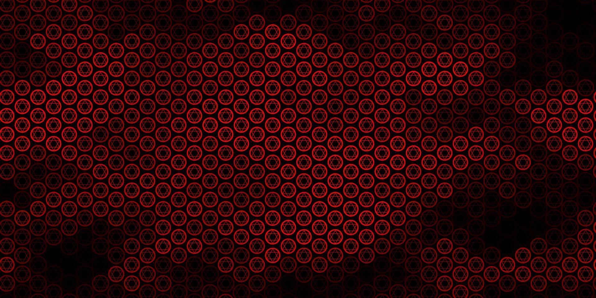 Dark Orange vector pattern with magic elements.