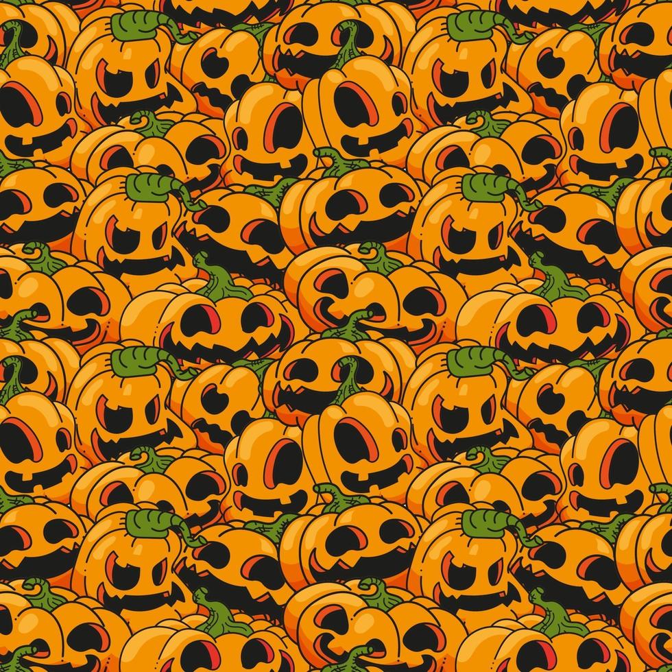 halloween pumpkin seamless pattern vector