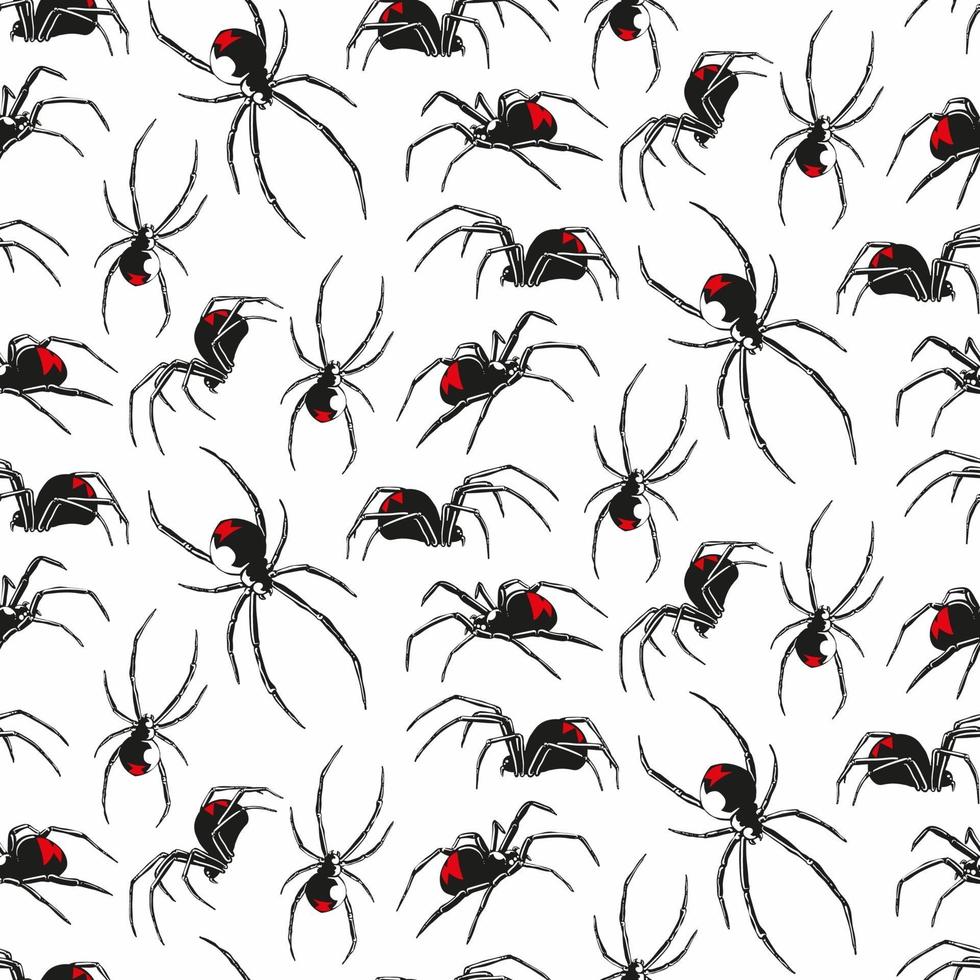 black widow spider seamless pattern vector