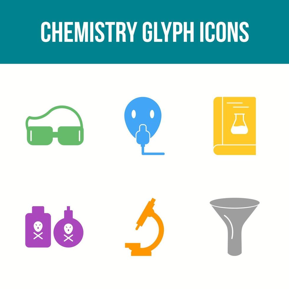 Unique Chemistry Glyph Vector Icon Set