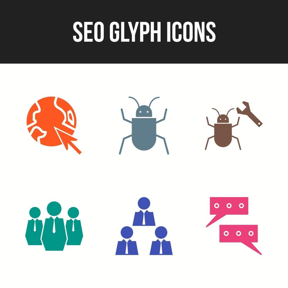 6 Beautiful Business and Seo icon set vector