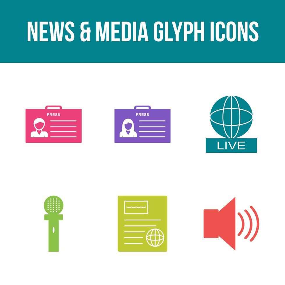 Unique News and Media Vector Icon Set