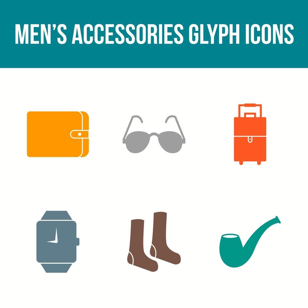 Men's Accessories Vector Icon Set