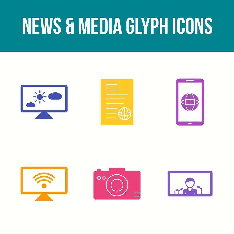 Unique News and Media Vector Icon Set