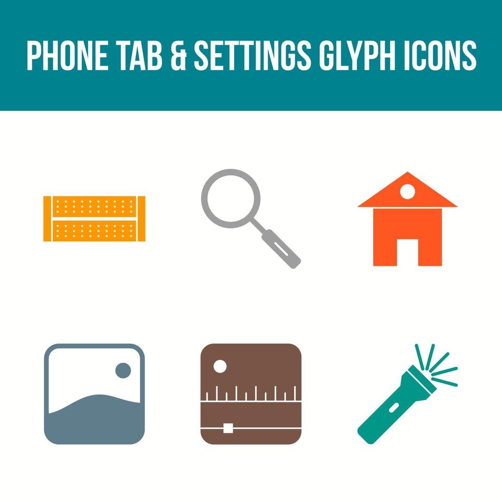 Phone Tab and Settings Vector Icon Set