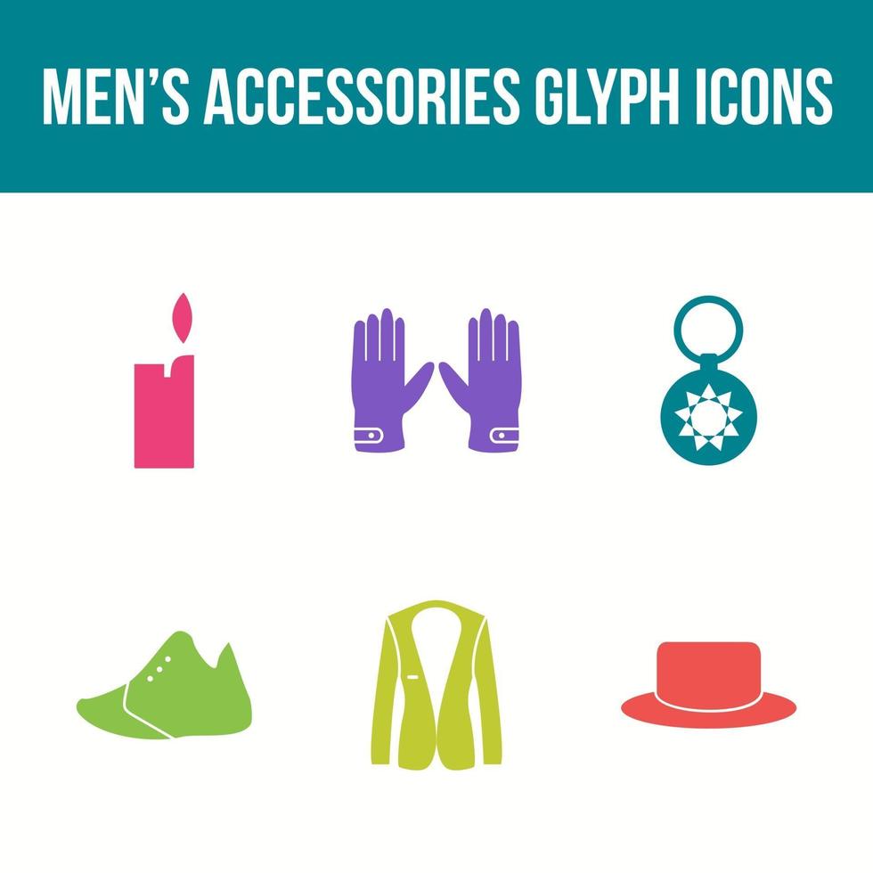 Men's Accessories Vector Icon Set