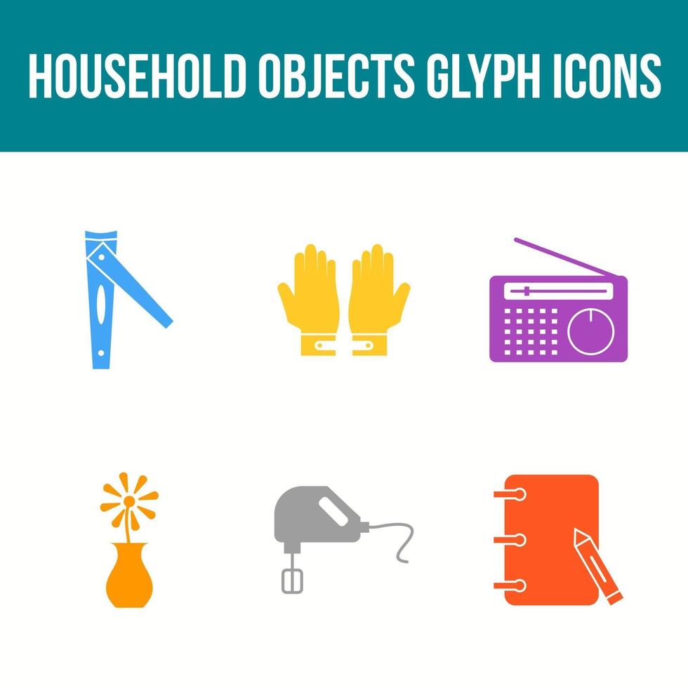 Unique Household Objects Vector Icon Set