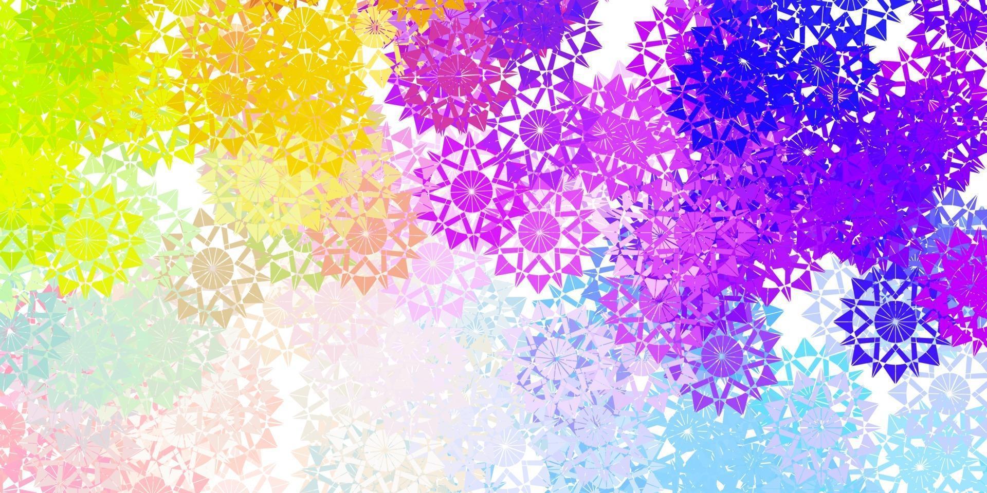 Light Multicolor vector template with ice snowflakes.