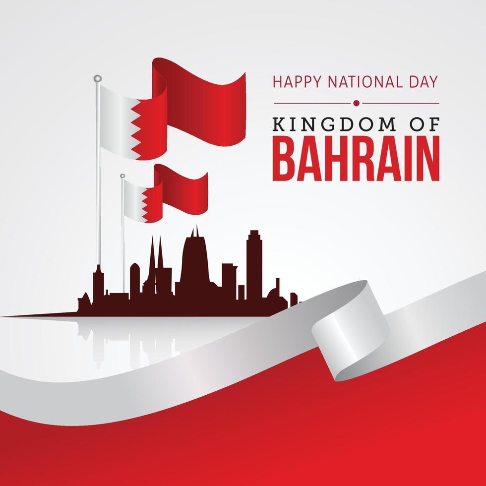 celebración de la bandera del día nacional de bahrein vector