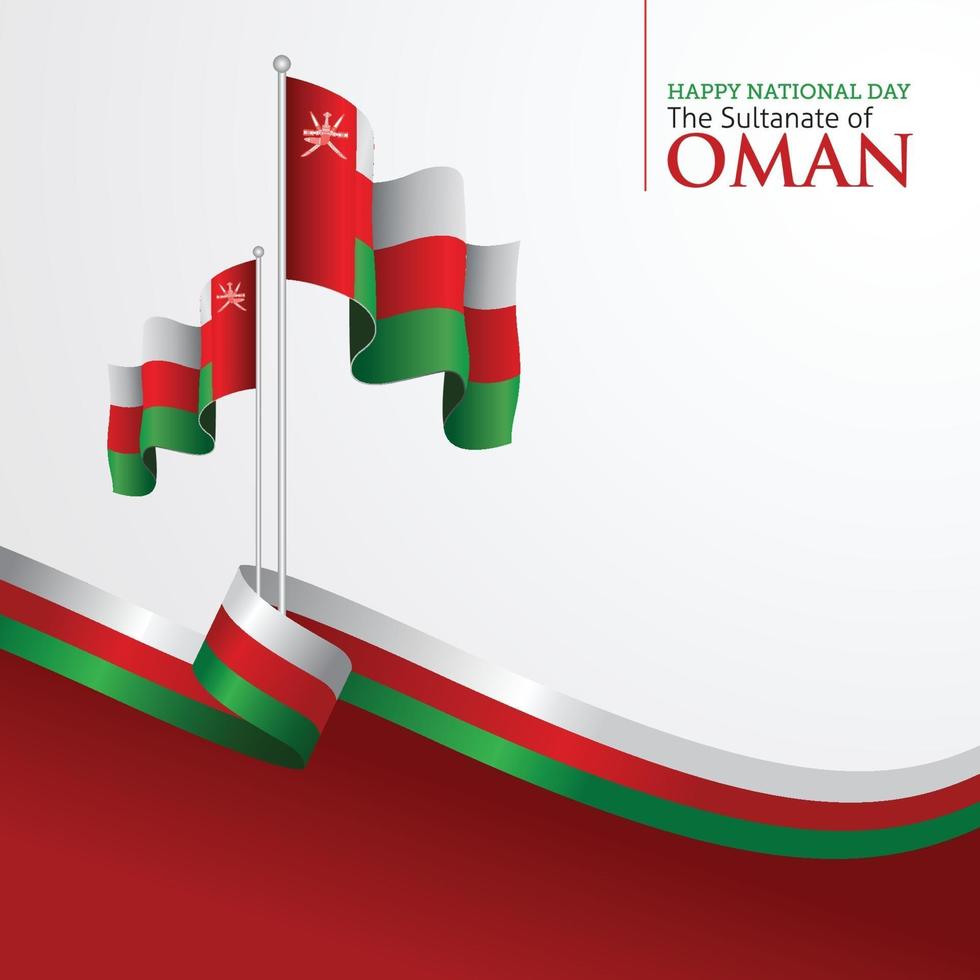 celebración de la bandera del día nacional de omán vector