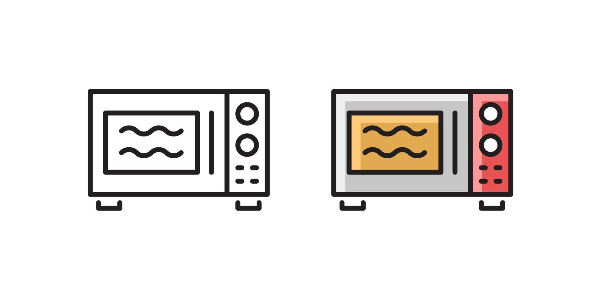 Microwave oven - linear icon. Kitchen household. Simple vector symbol.