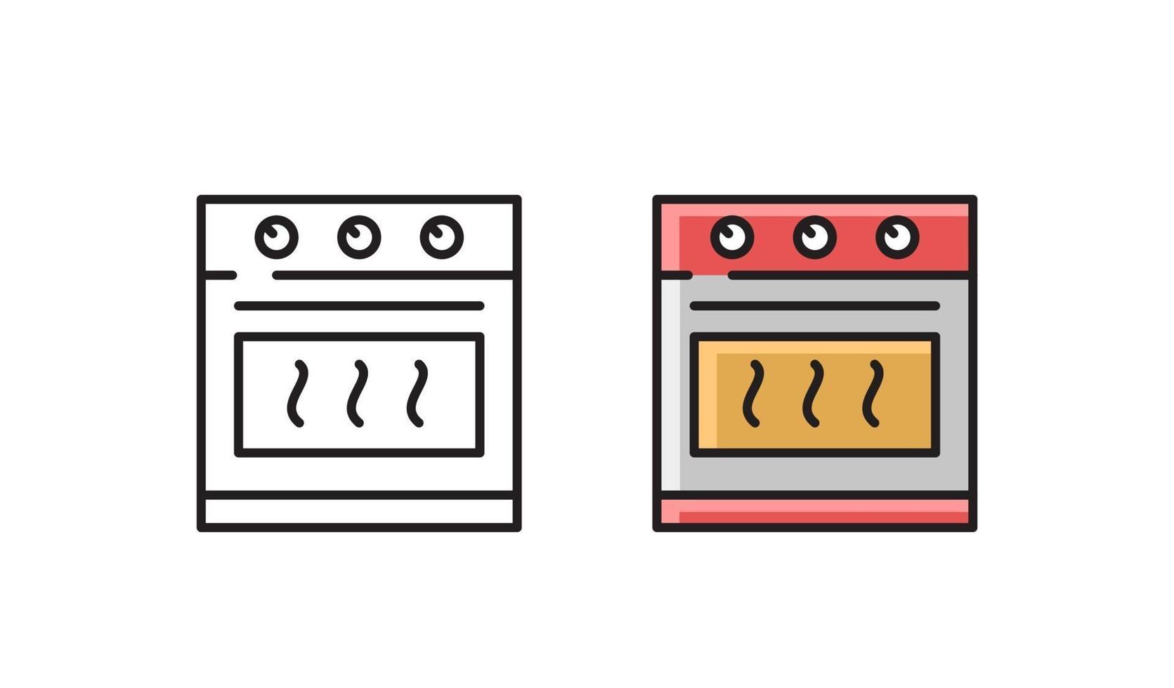 estufa de cocina - icono lineal. símbolo de vector de línea simple.