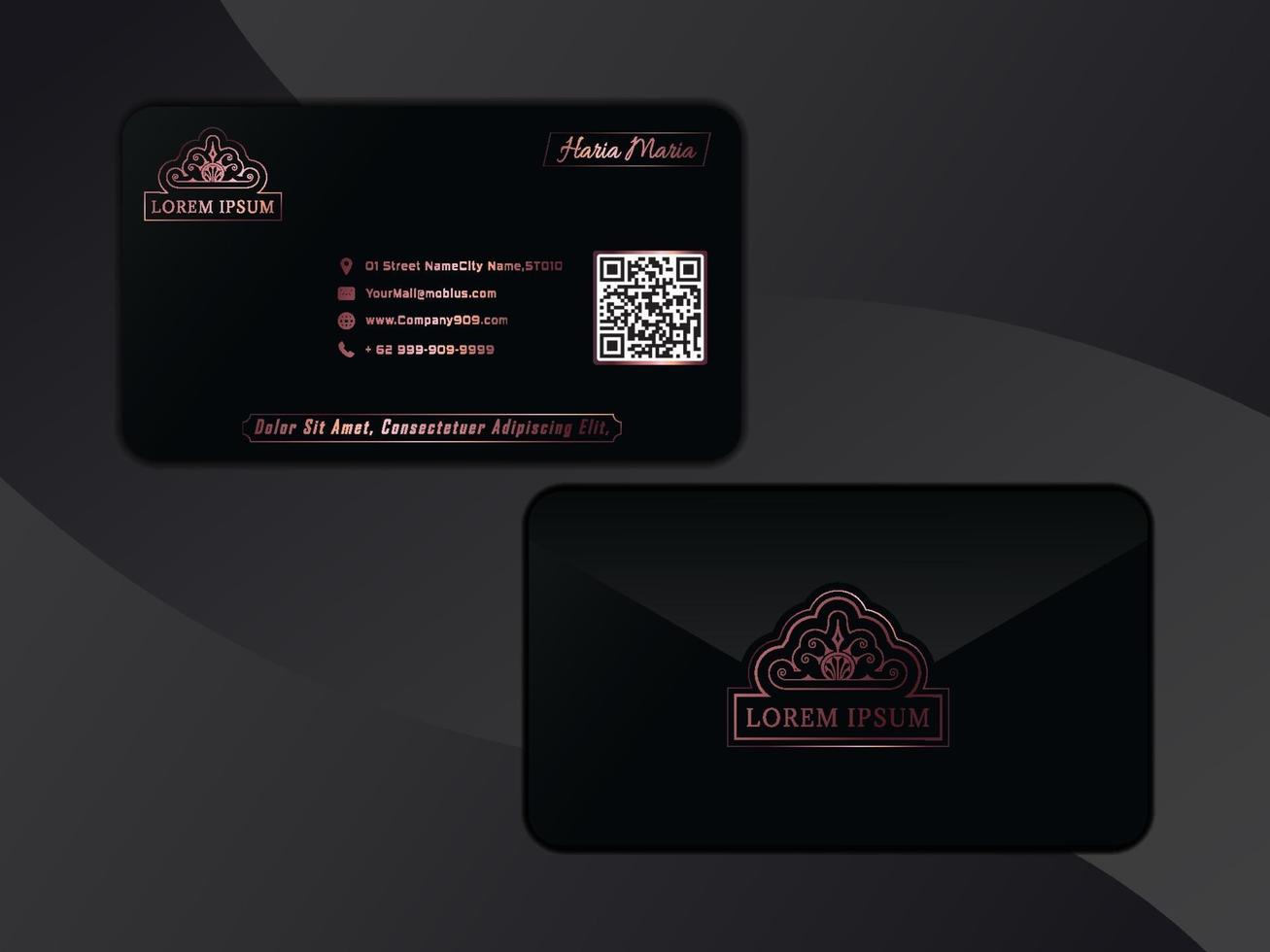 Luxury Black Gold Business Card Design vector