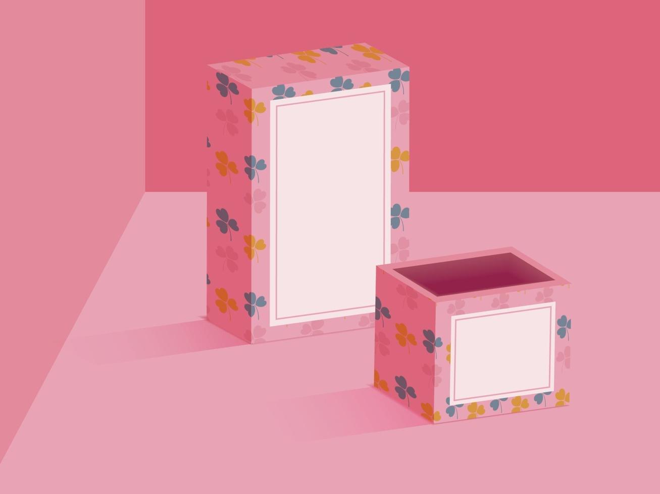 Blank Box Packaging Perspective Design vector