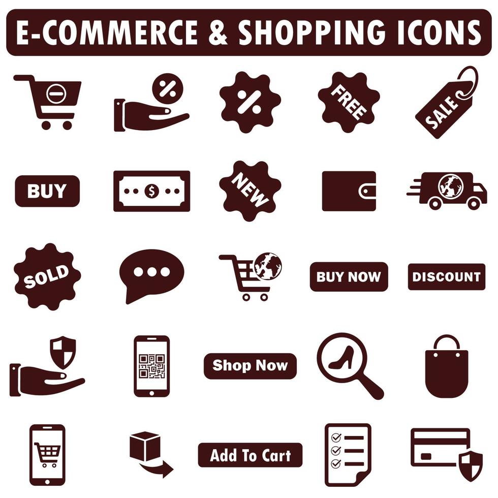 E Commerce, shopping Icon set vector