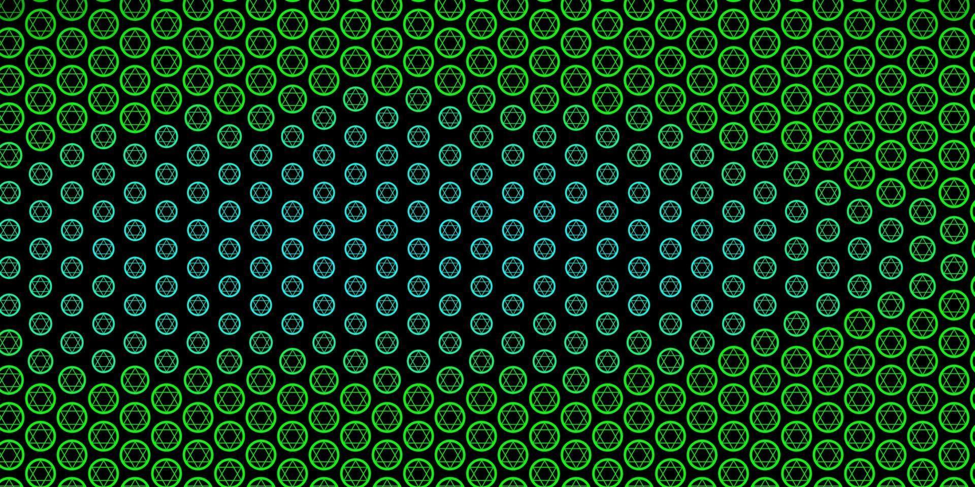 Dark Green vector backdrop with mystery symbols.