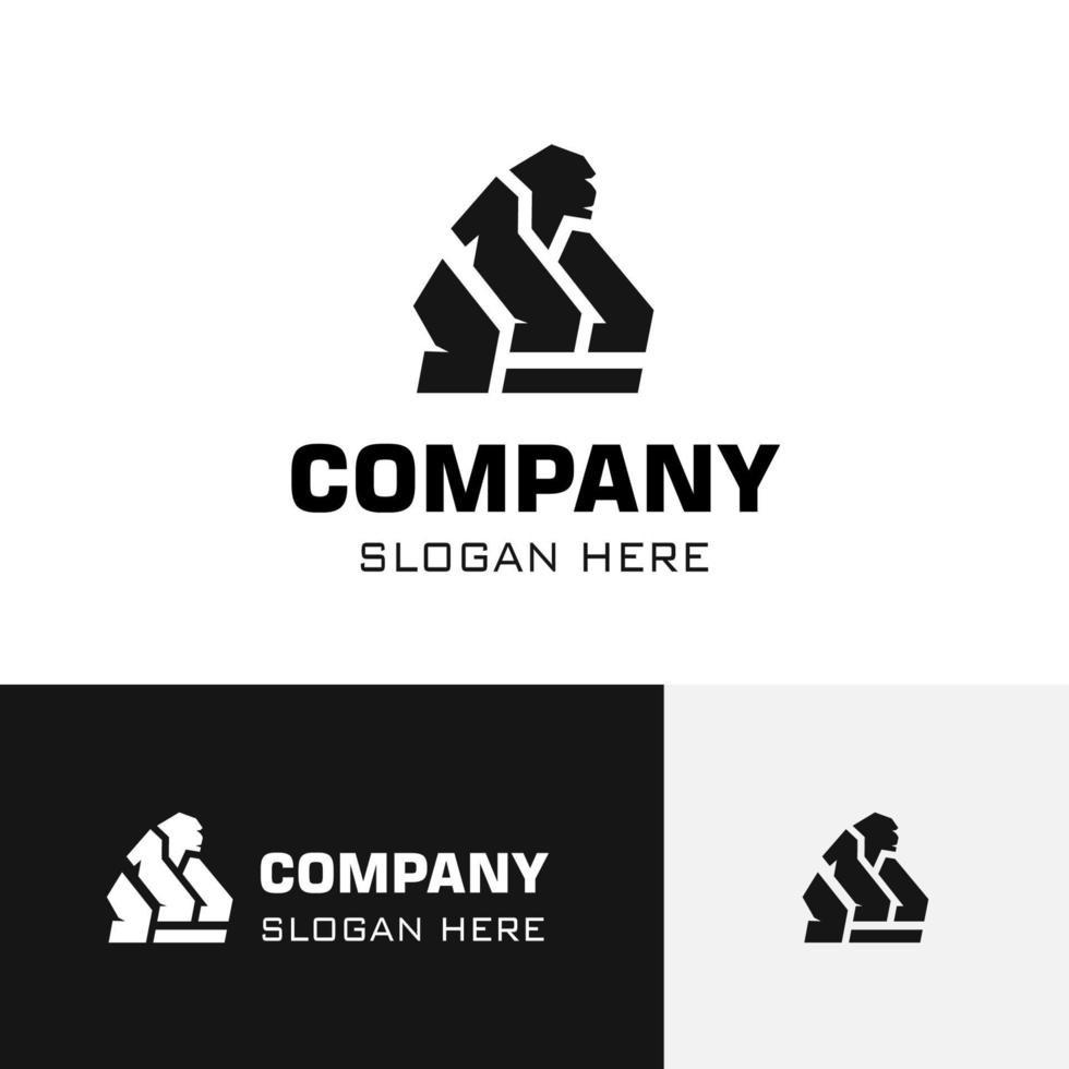 Geometric Gorilla Vector Logo Design