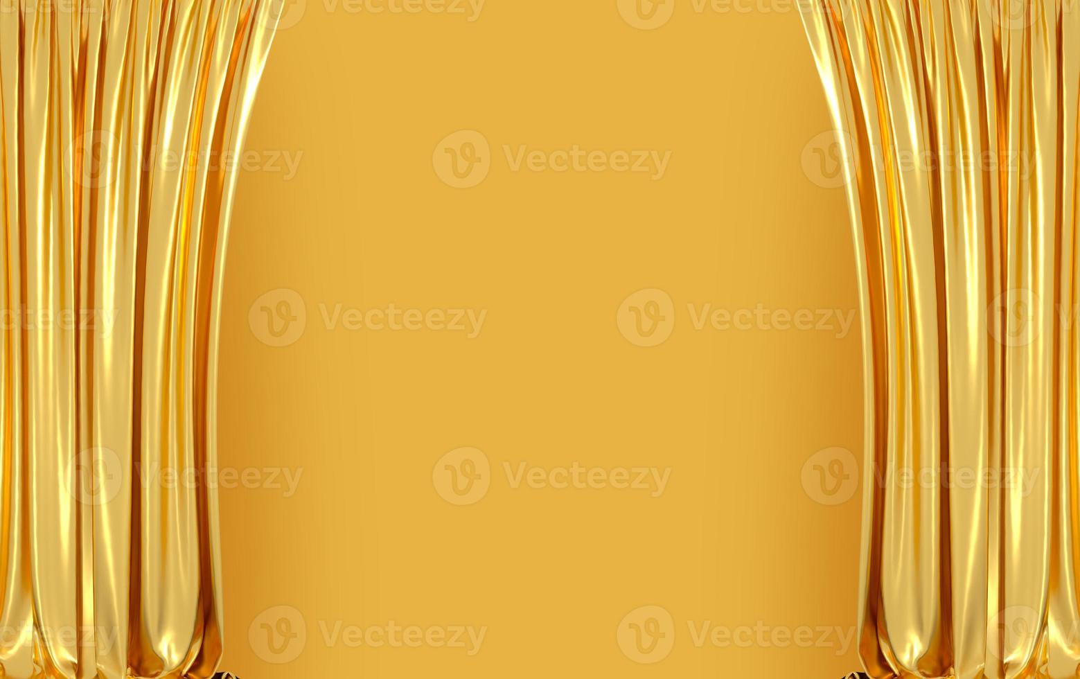 Background with 3D illustration luxury red silk velvet curtains. photo