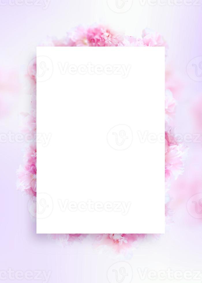 Beautiful spring flowers frame background, Season theme, hello spring photo