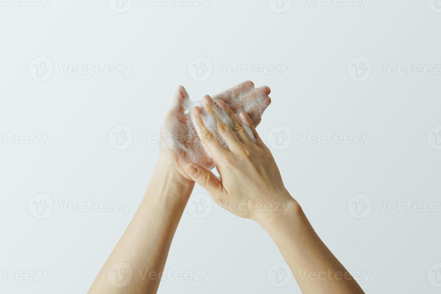 Wash your hands. Hygiene. Hand clean to prevent infection. photo