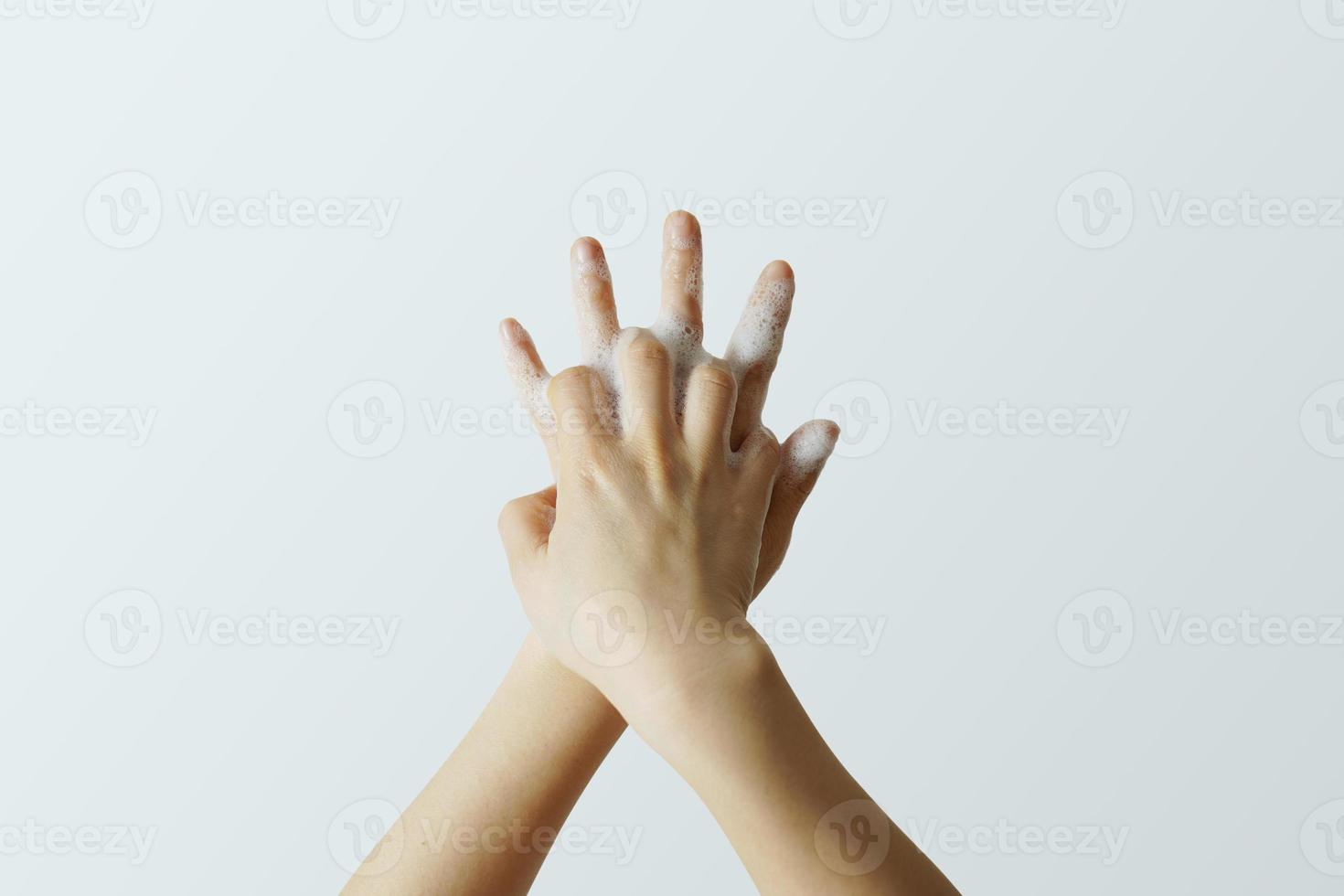 Wash your hands. Hygiene. Hand clean to prevent infection. photo