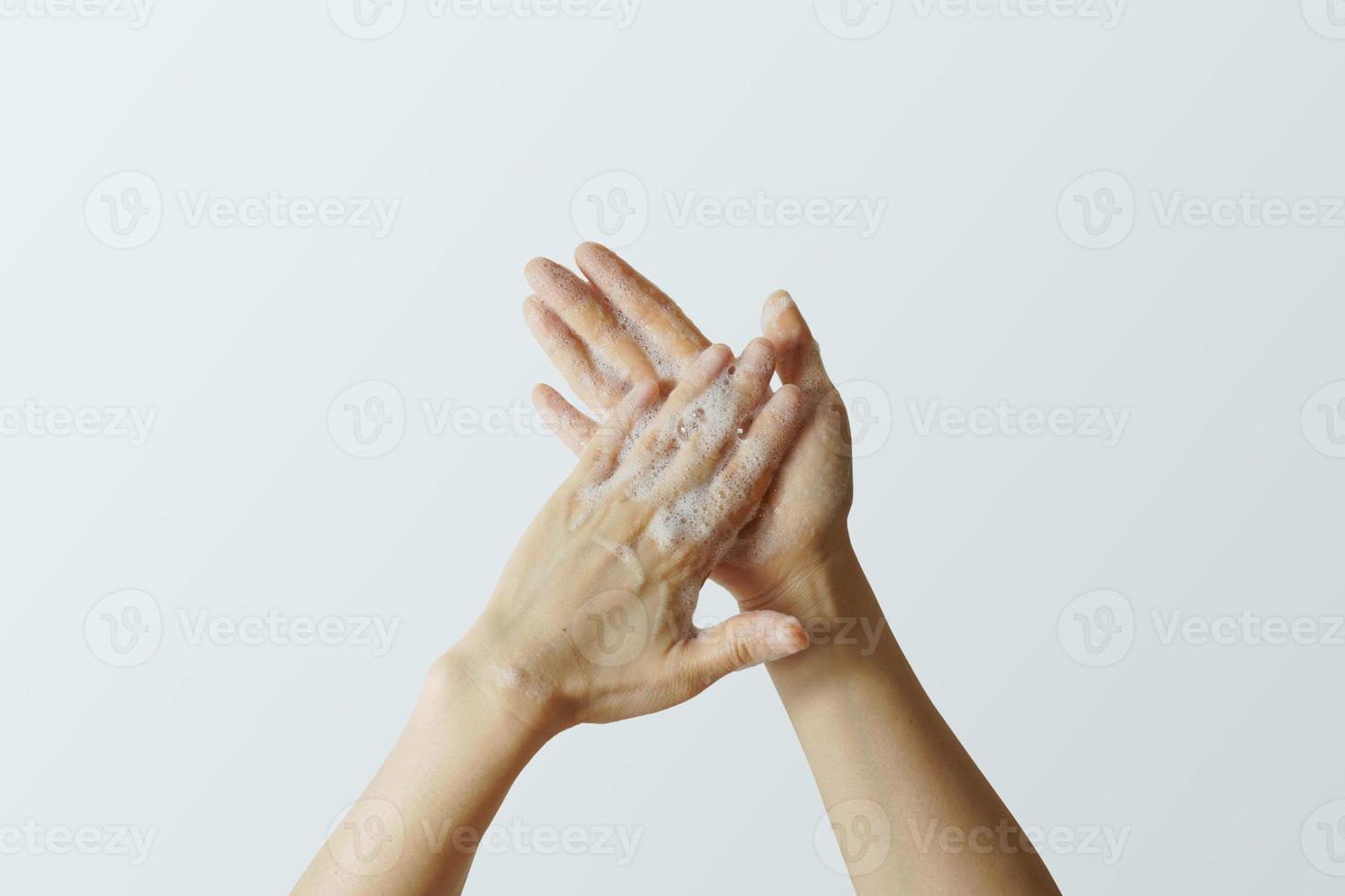 Wash your hands. Hygiene. Hand clean to prevent infection. photo