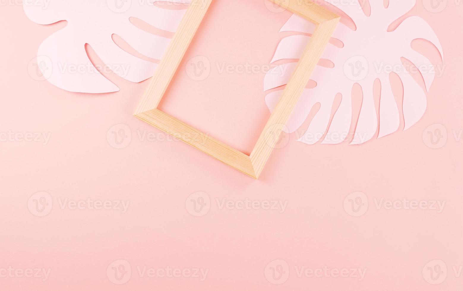 Paper cutting palm leaves, paper concept of tropical summer photo