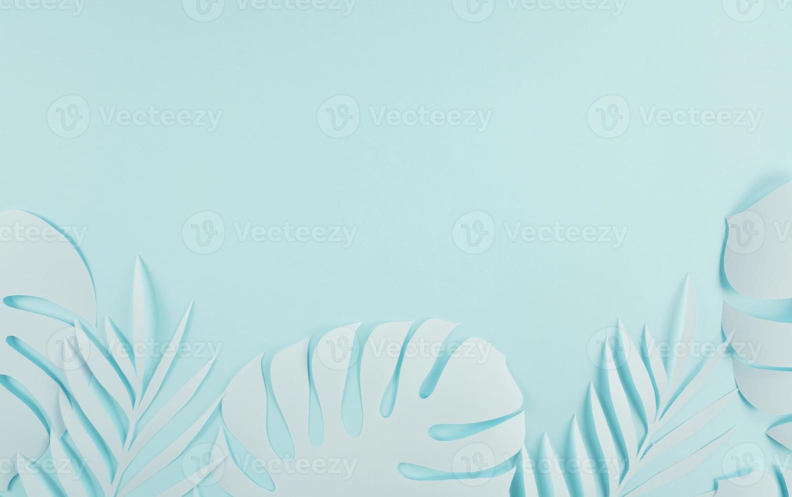 Paper cutting palm leaves, paper concept of tropical summer photo