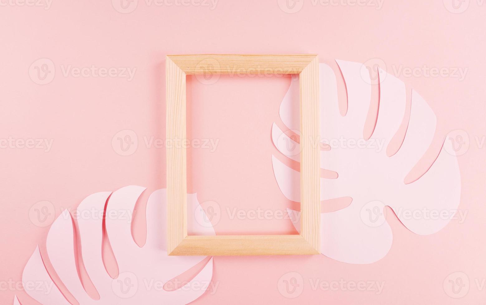 Paper cutting palm leaves, paper concept of tropical summer photo