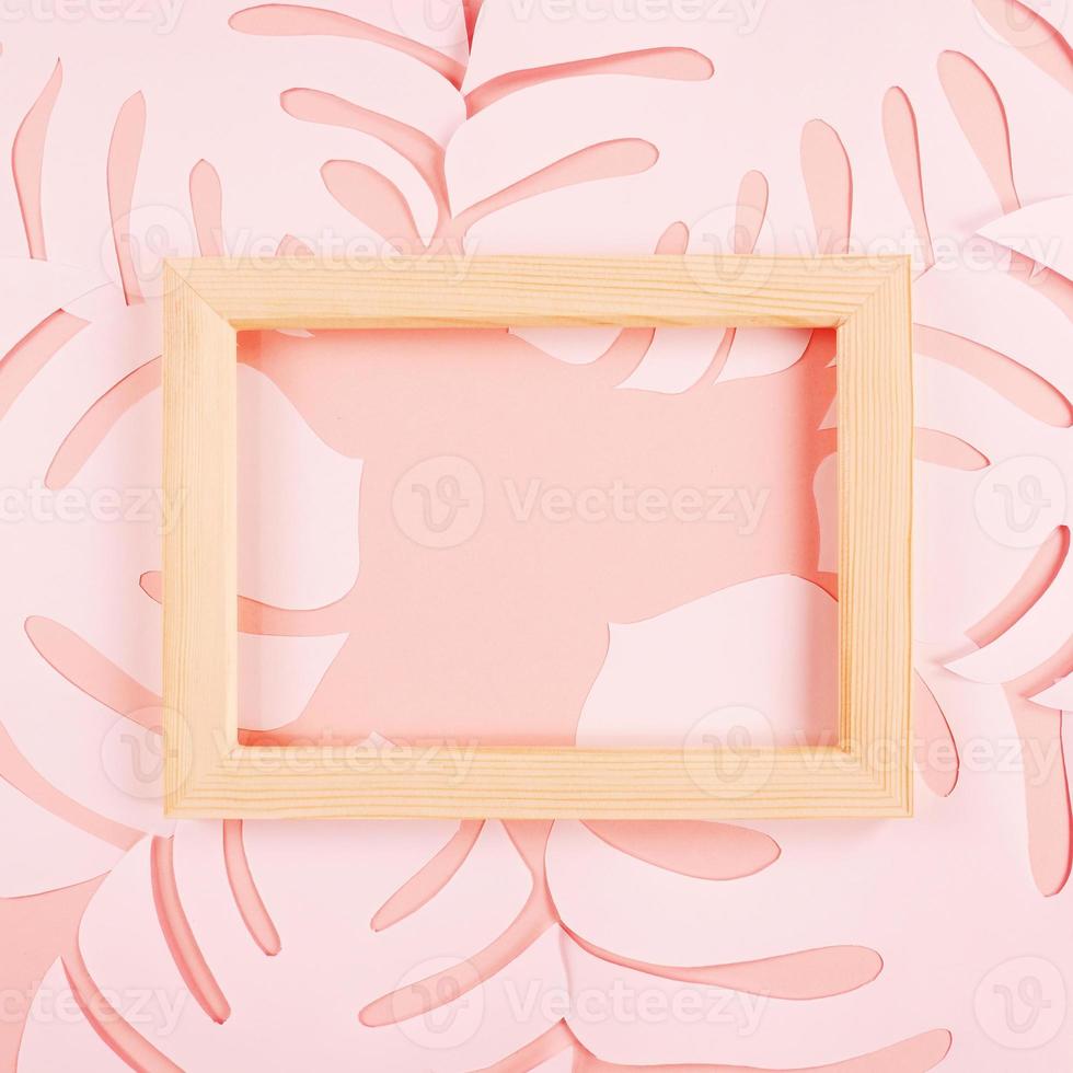 Paper cutting palm leaves, paper concept of tropical summer photo