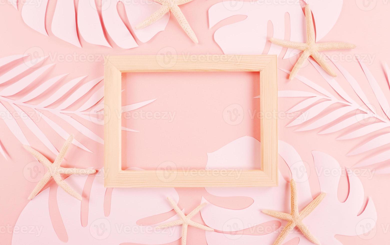 Paper cutting palm leaves, paper concept of tropical summer photo