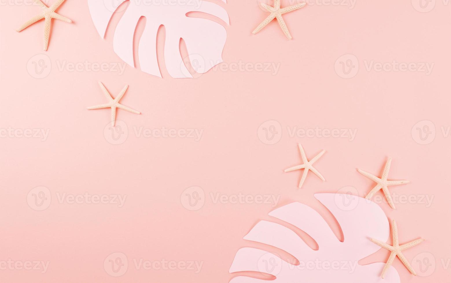 Paper cutting palm leaves, paper concept of tropical summer photo