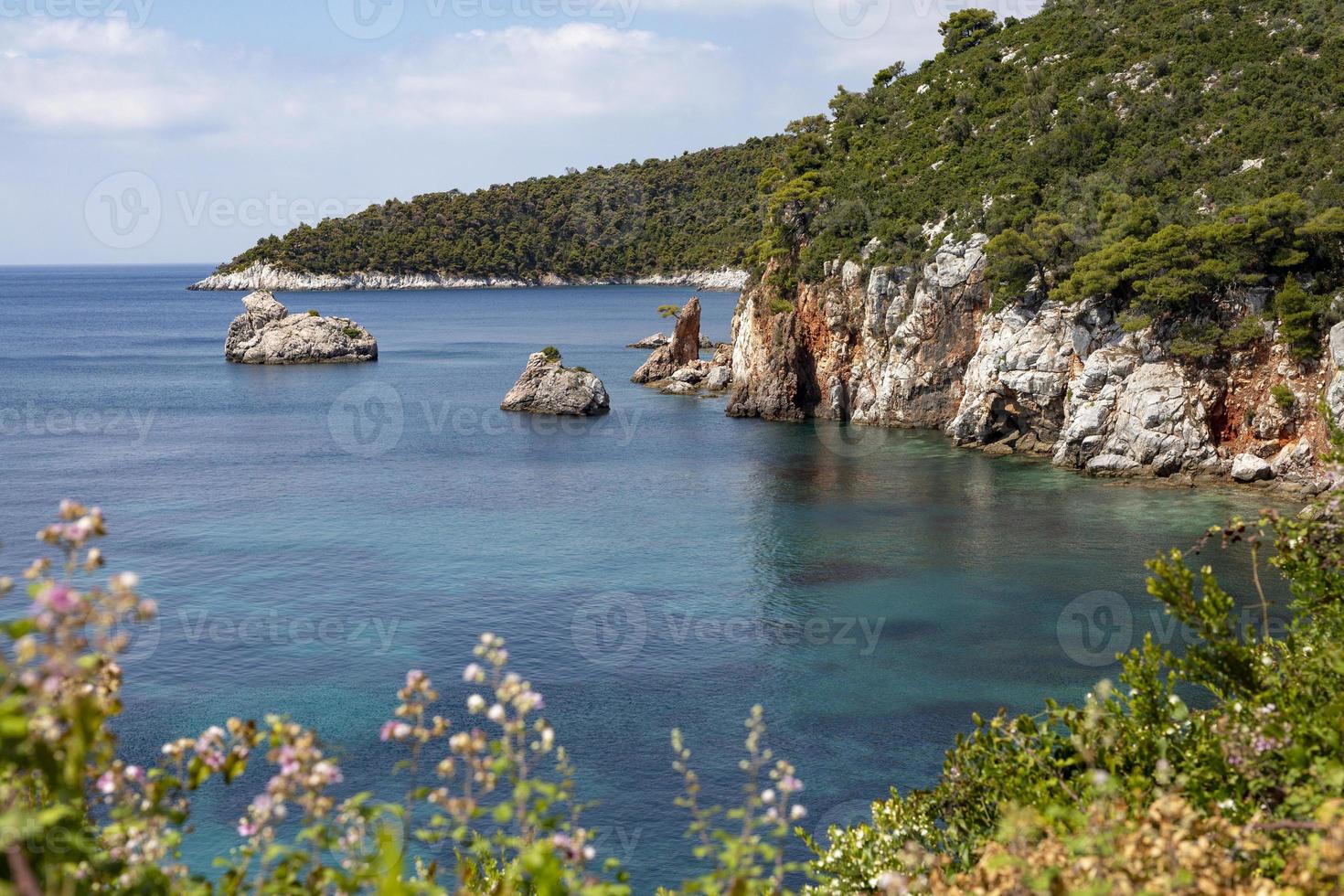 Pristine bay view of a greece island. photo