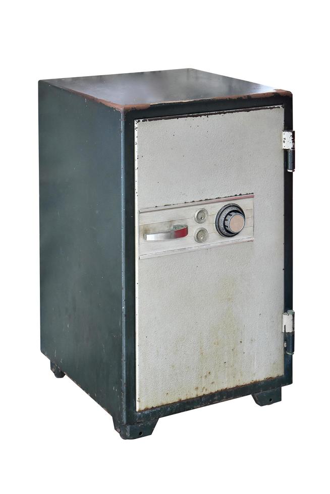 Old safe deposit box isolated. photo