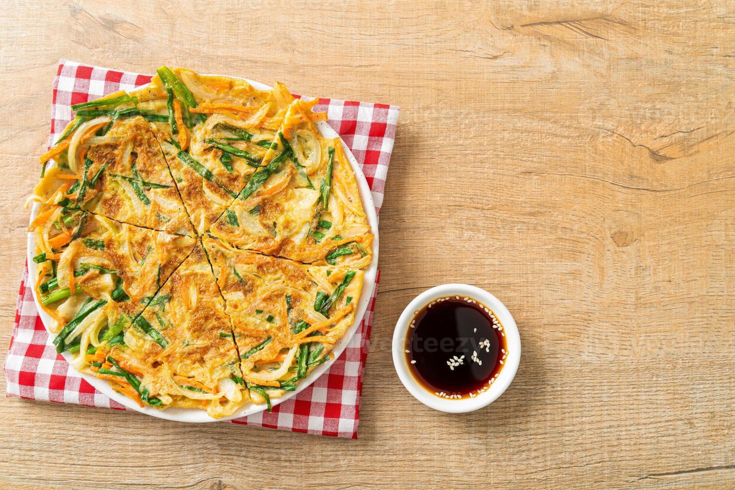 Pajeon or Korean pancake or Korean pizza photo