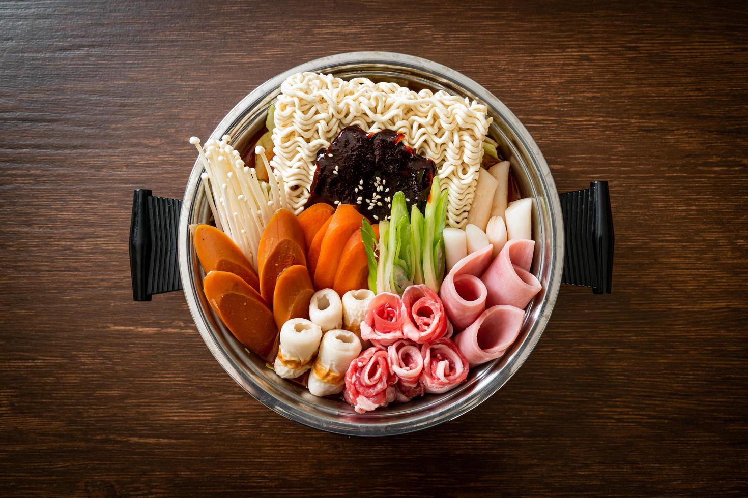 Budae Jjigae or Budaejjigae - Army stew or Army base stew photo