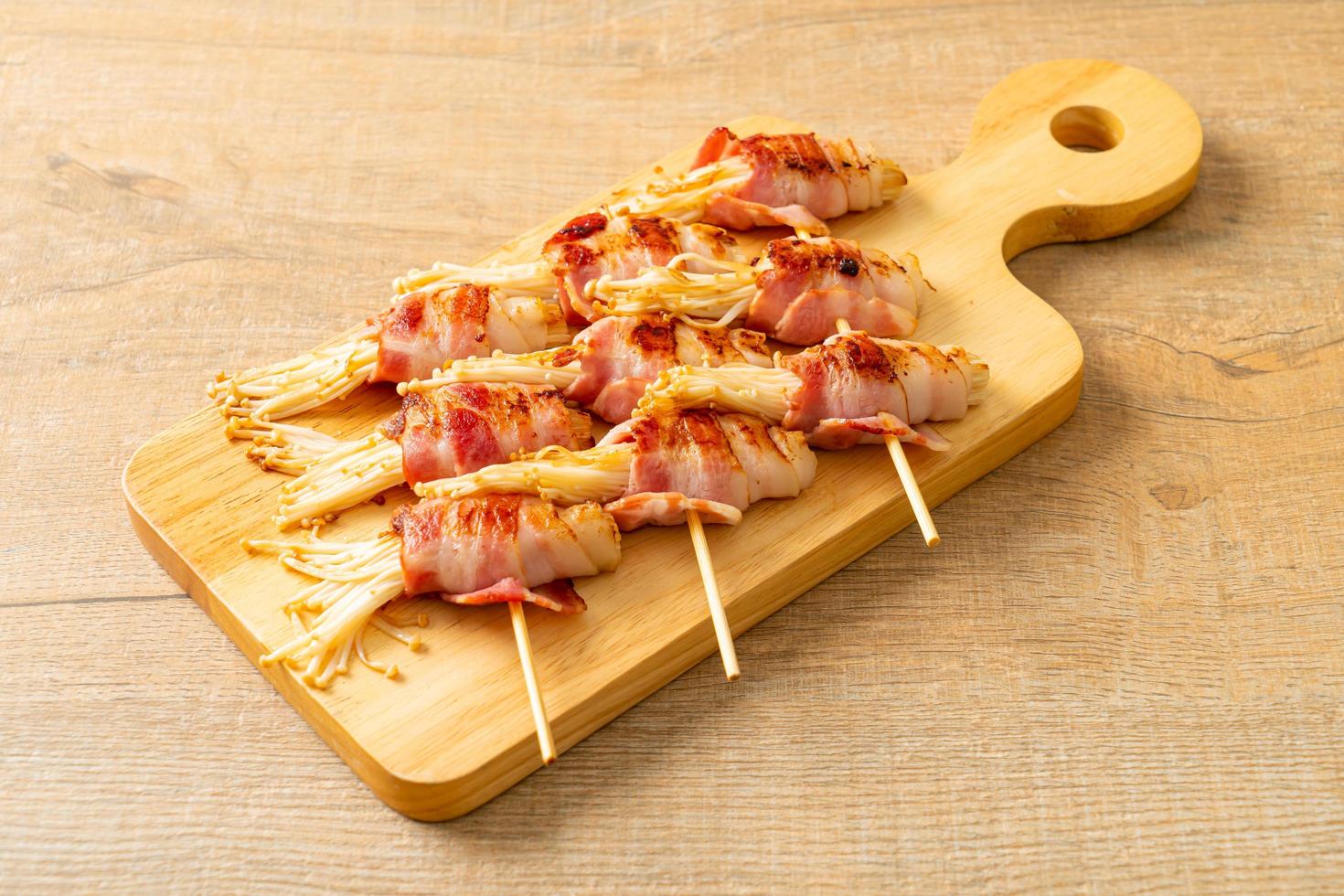 Bacon Wrapped Golden Needle Mushroom photo