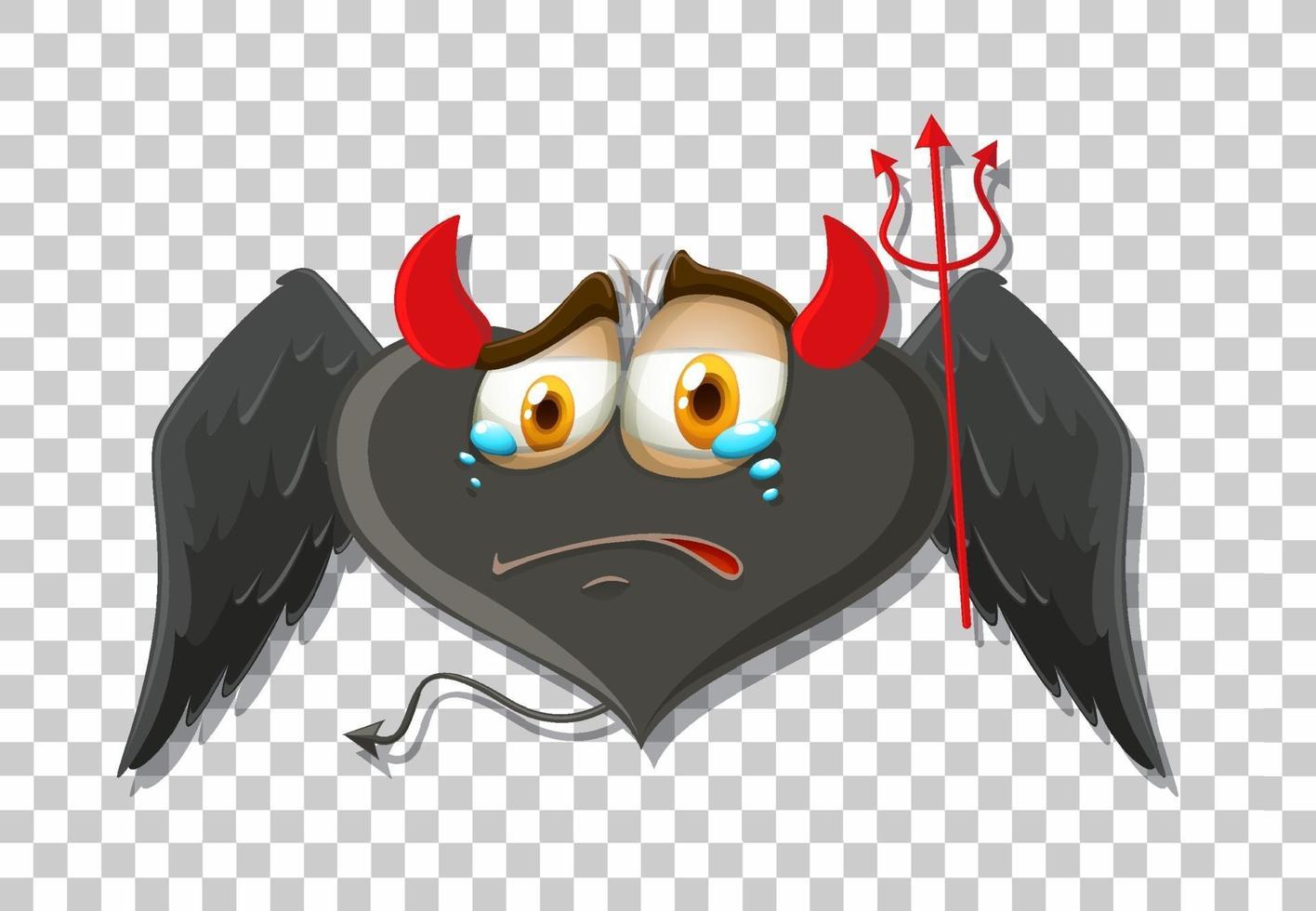 Heart shape devil with facial expression vector