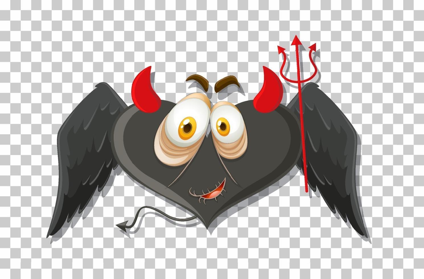 Heart shape devil with facial expression vector
