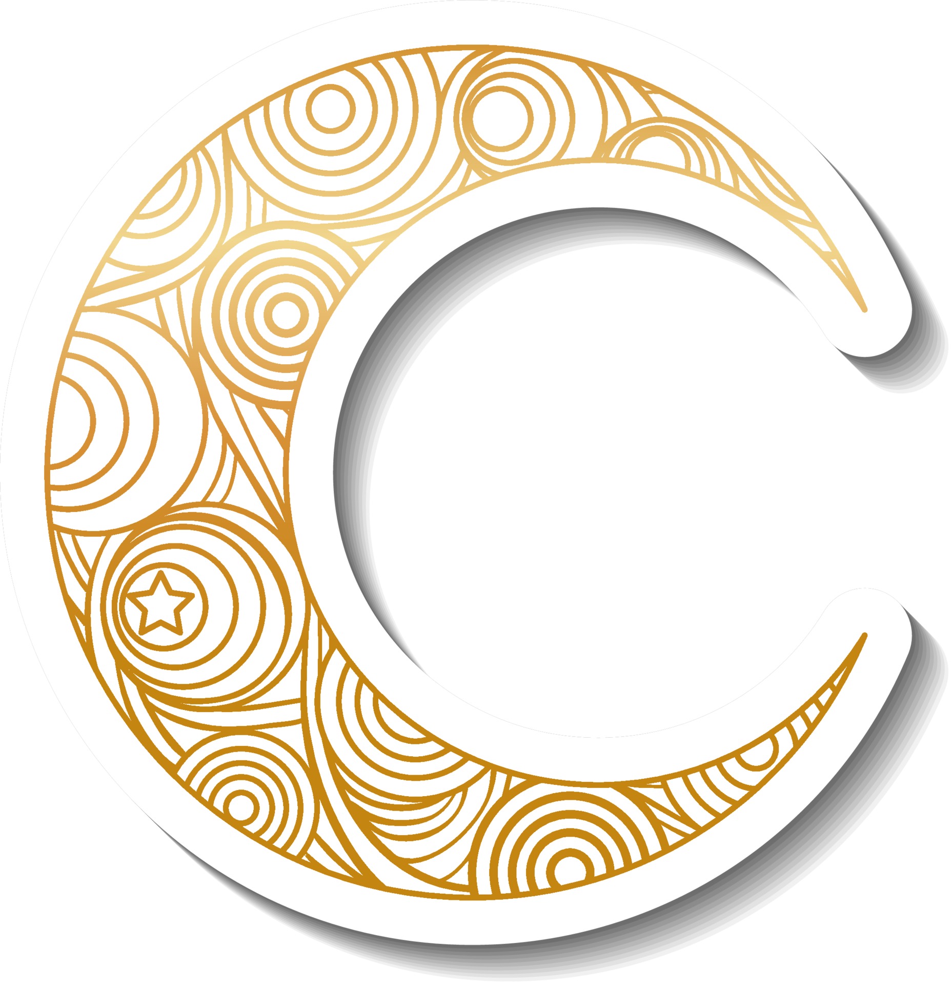 Free: White crescent moon png sticker