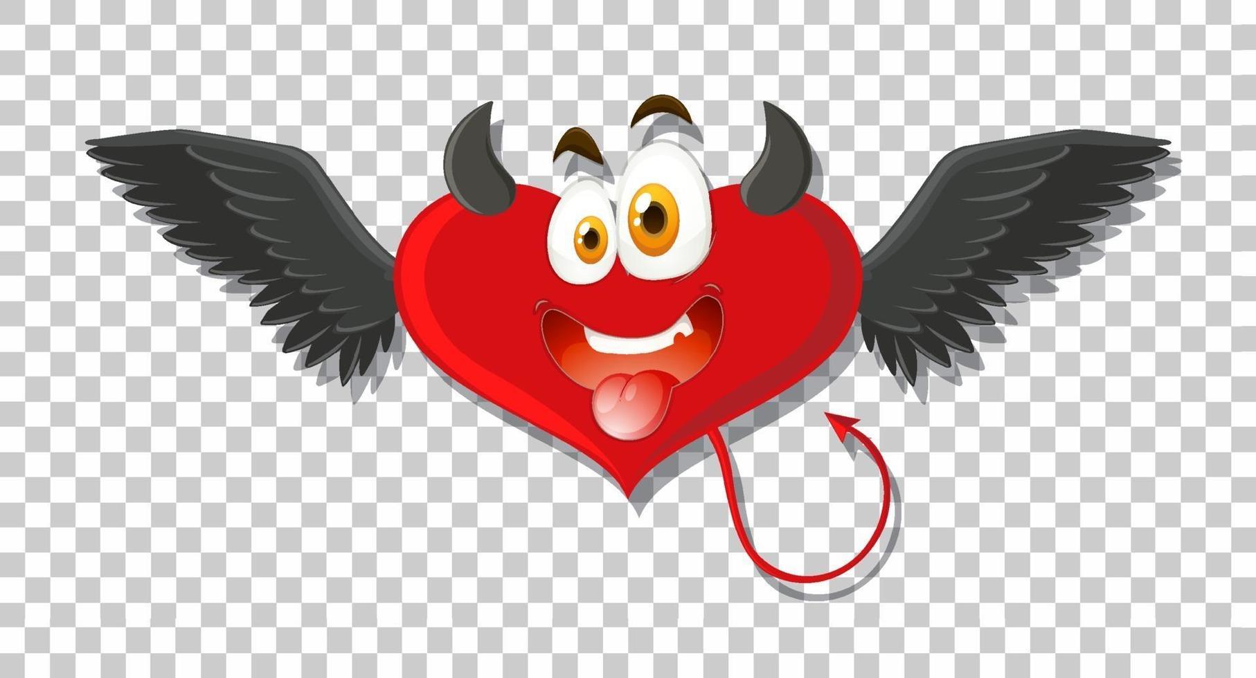 Heart shape devil with facial expression vector