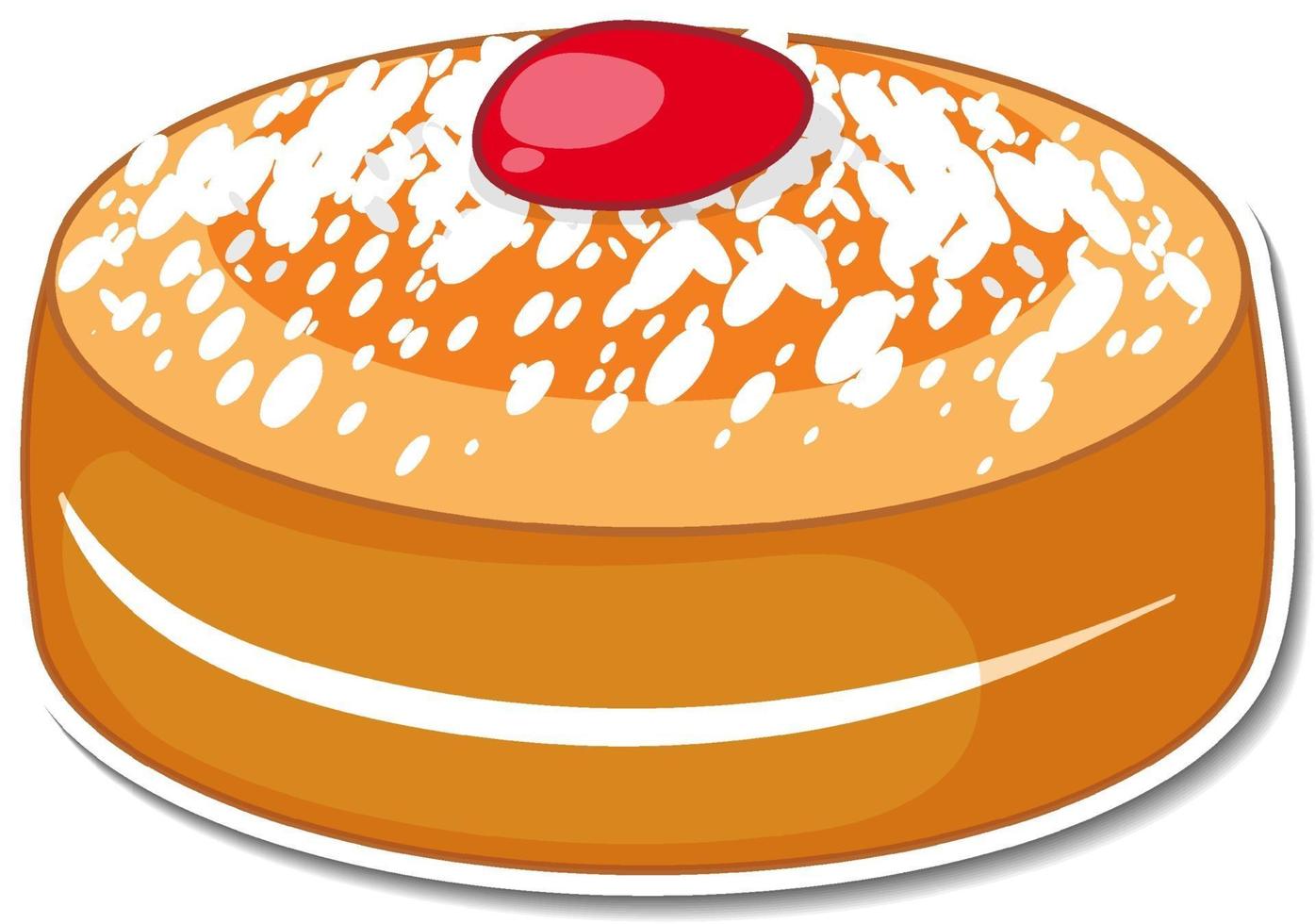 Sponge cake with icing sugar and strawberry jam toppings vector