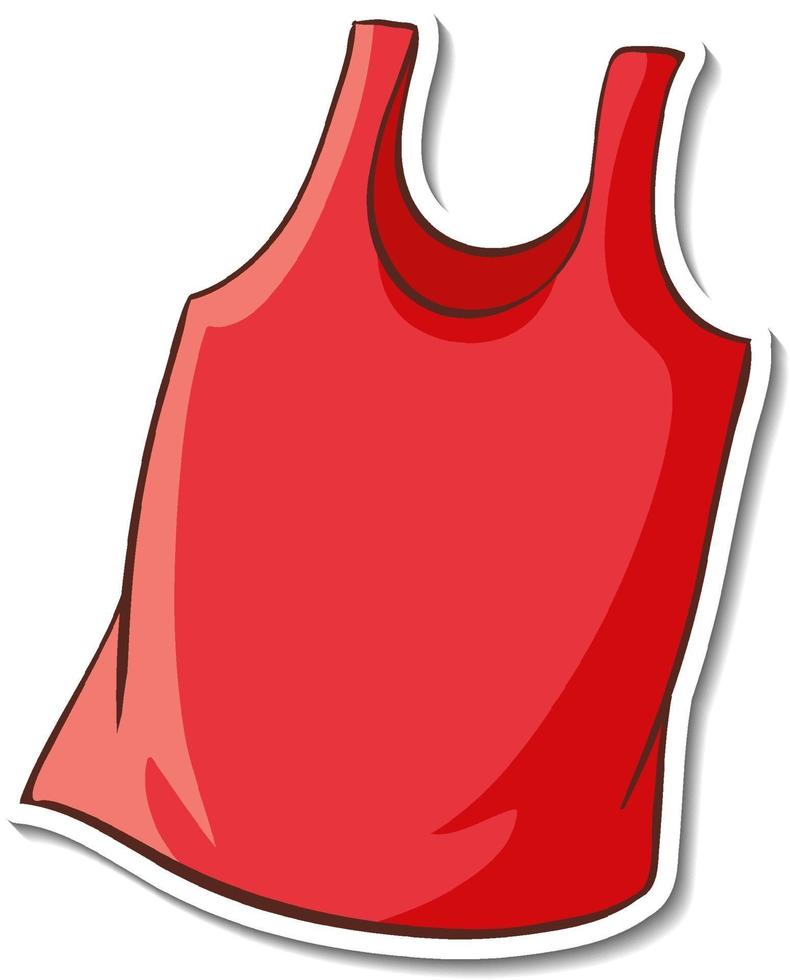 Sticker design with red tank top isolated vector