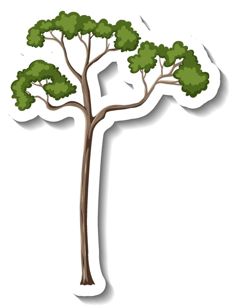 Sticker single tree on white background vector