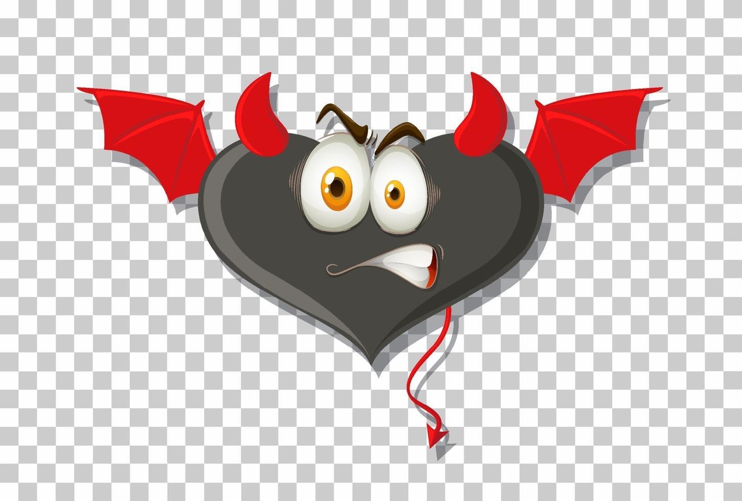 Heart shape devil with facial expression vector