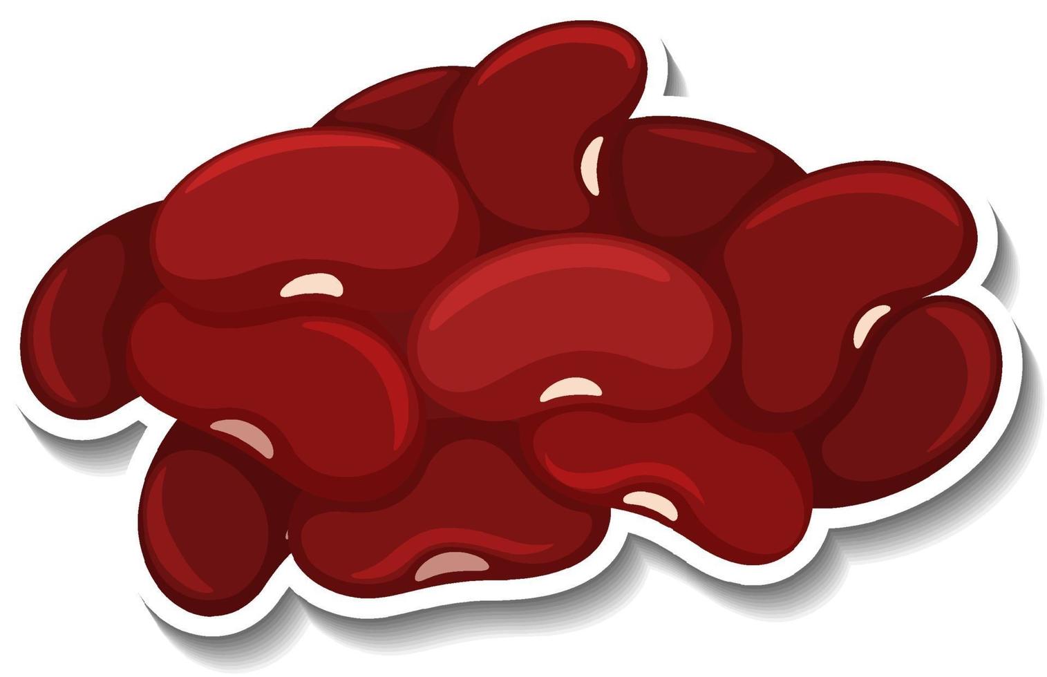 Kidney beans sticker on white background vector