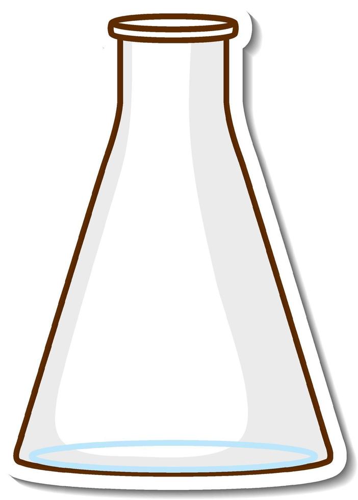 Sticker laboratory glassware on white background vector
