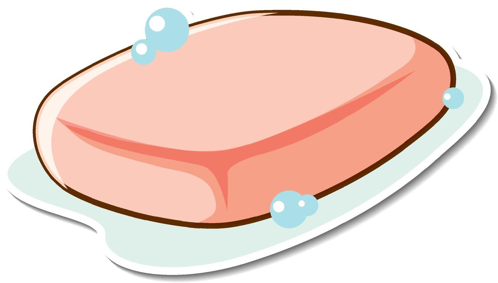 Sticker design with a bar of soap isolated vector