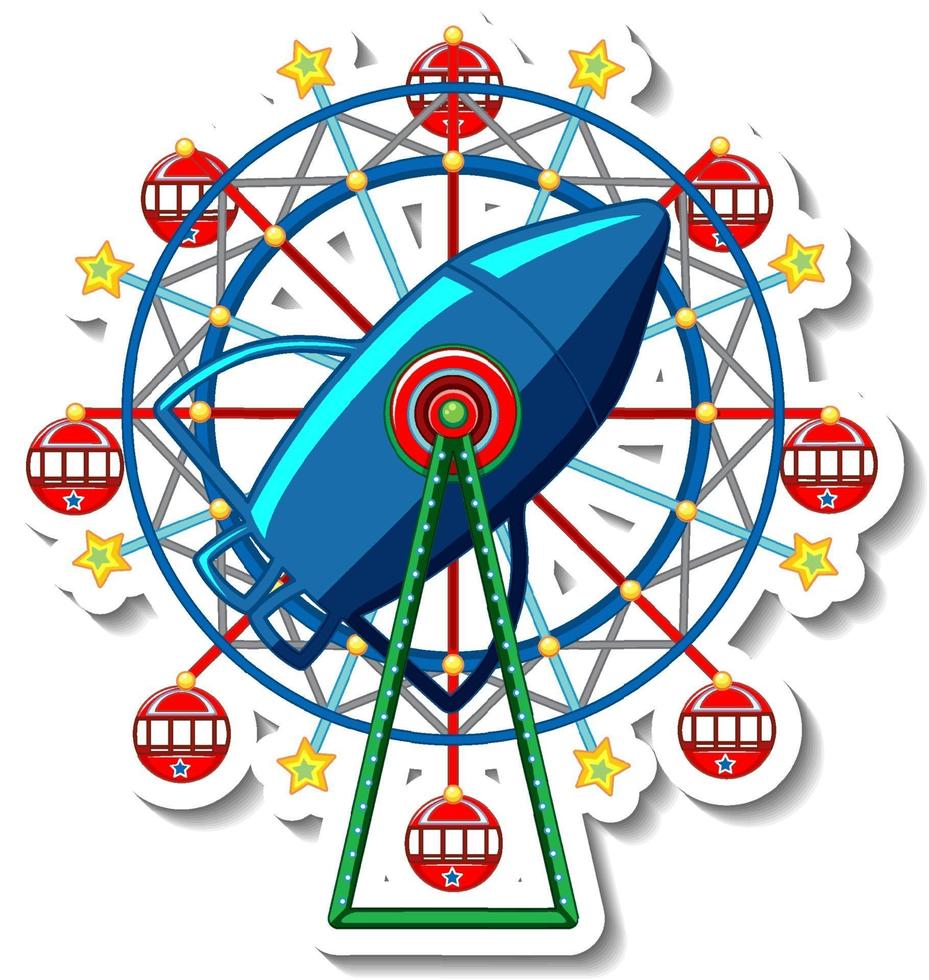 Sticker template with Circus Ferris Wheel isolated vector