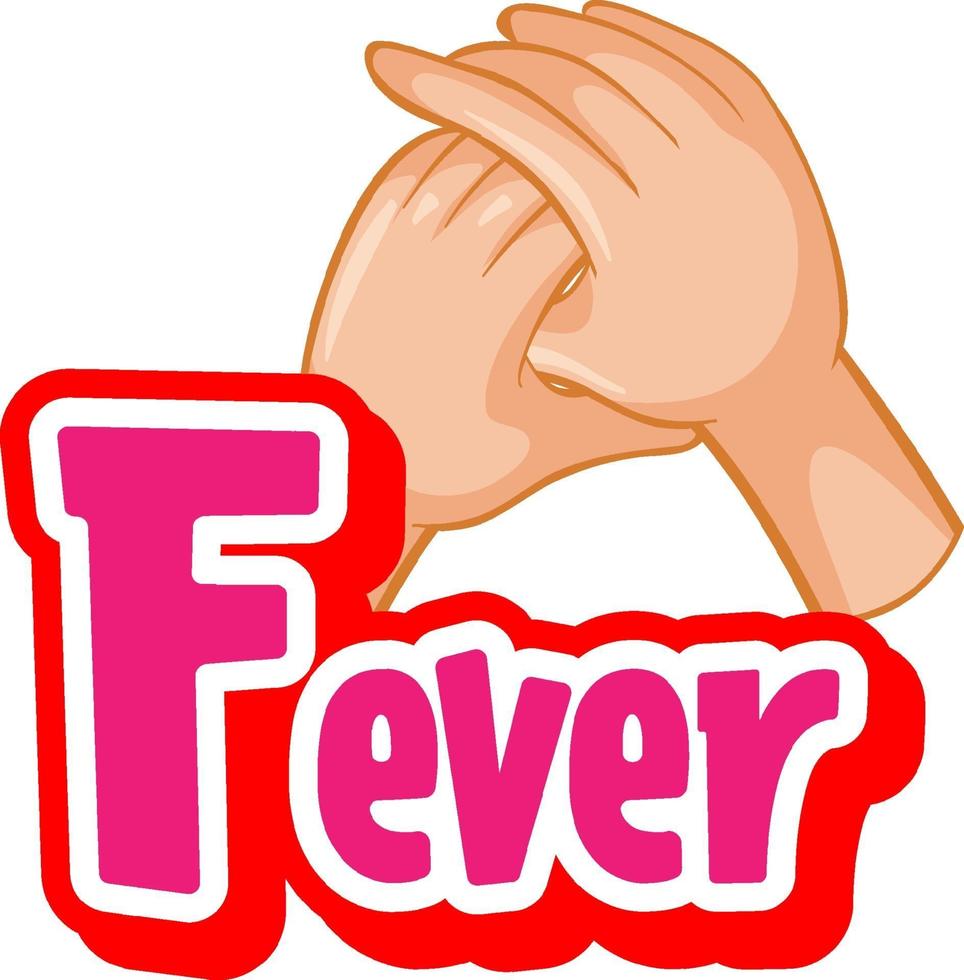 Fever font design with virus spreads from shaking hands vector